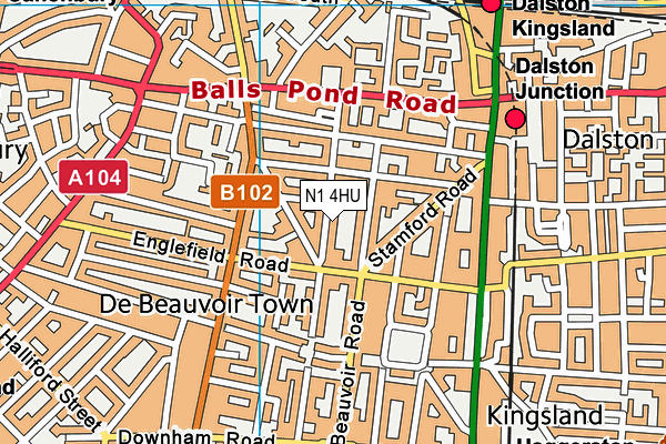 N1 4HU map - OS VectorMap District (Ordnance Survey)