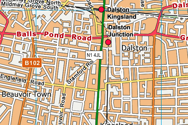 N1 4JL map - OS VectorMap District (Ordnance Survey)