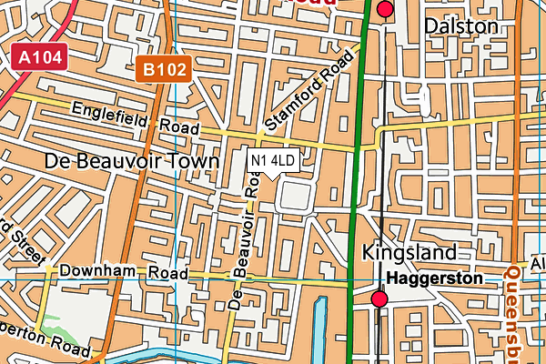 N1 4LD map - OS VectorMap District (Ordnance Survey)