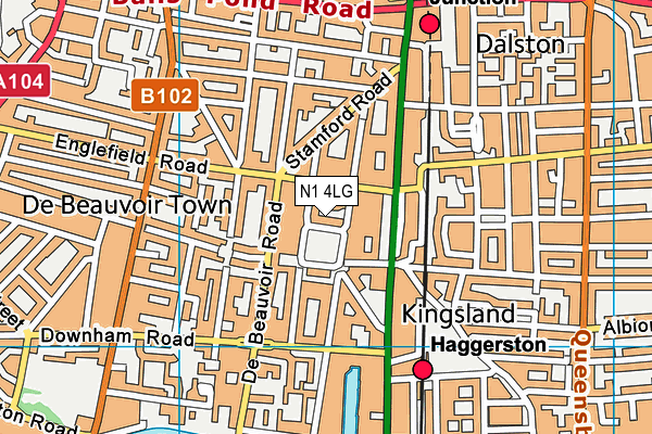 N1 4LG map - OS VectorMap District (Ordnance Survey)