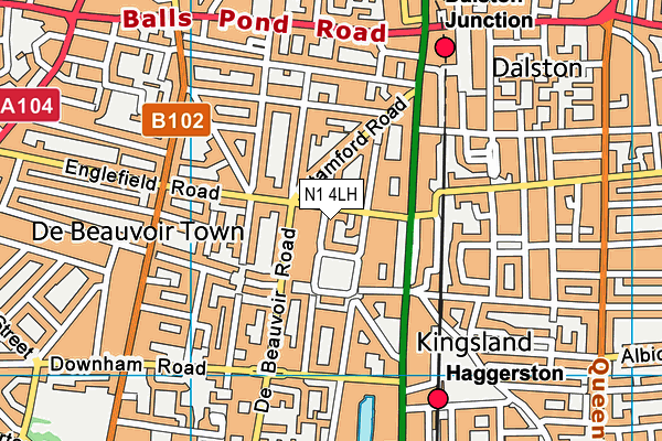 N1 4LH map - OS VectorMap District (Ordnance Survey)