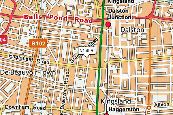 N1 4LR map - OS VectorMap District (Ordnance Survey)