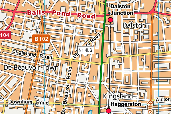 N1 4LS map - OS VectorMap District (Ordnance Survey)