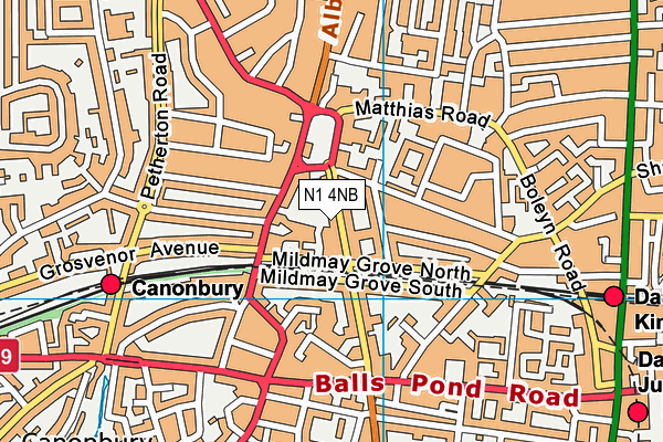 N1 4NB map - OS VectorMap District (Ordnance Survey)