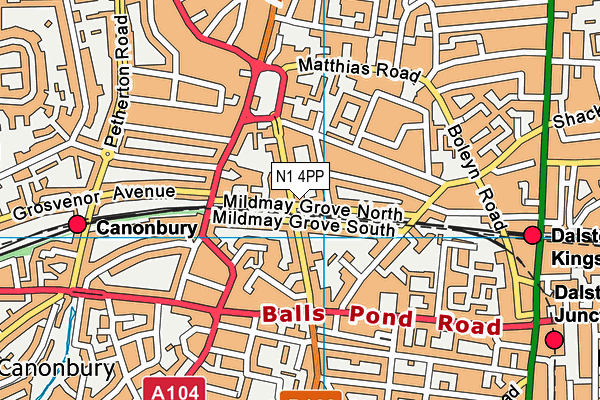 N1 4PP map - OS VectorMap District (Ordnance Survey)