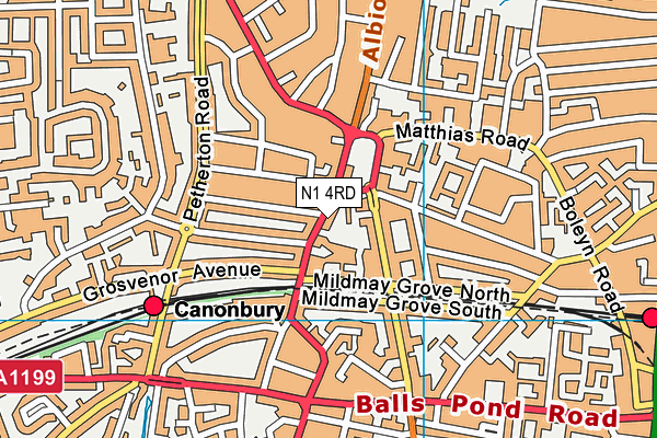 N1 4RD map - OS VectorMap District (Ordnance Survey)