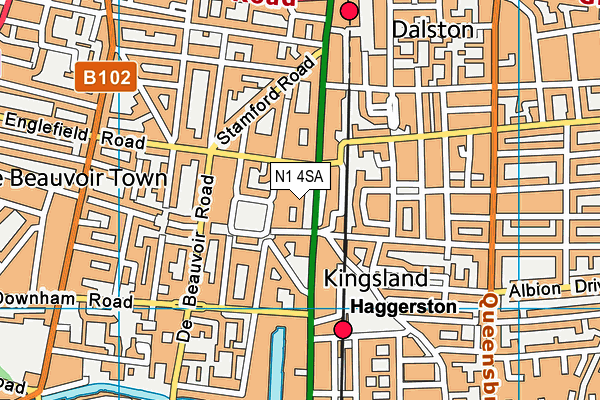 N1 4SA map - OS VectorMap District (Ordnance Survey)