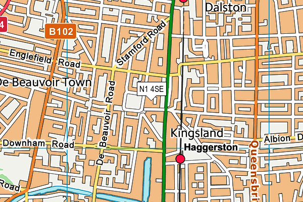 N1 4SE map - OS VectorMap District (Ordnance Survey)