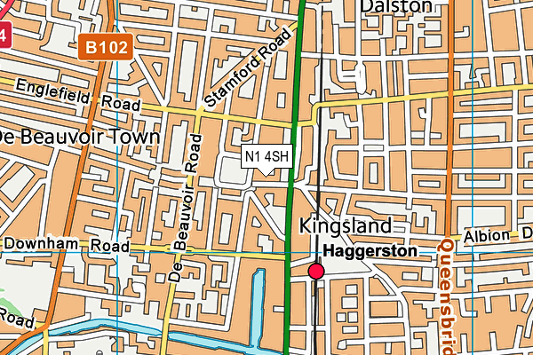 N1 4SH map - OS VectorMap District (Ordnance Survey)