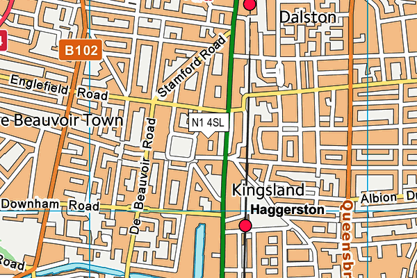 N1 4SL map - OS VectorMap District (Ordnance Survey)