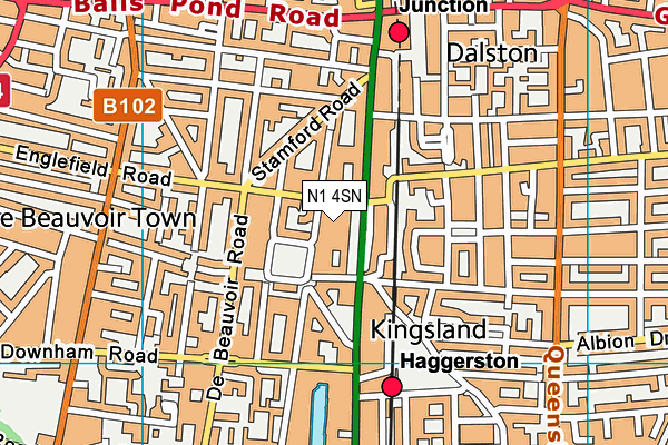 N1 4SN map - OS VectorMap District (Ordnance Survey)