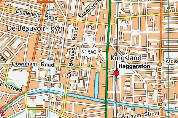 N1 5AG map - OS VectorMap District (Ordnance Survey)