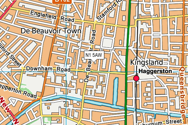 N1 5AW map - OS VectorMap District (Ordnance Survey)