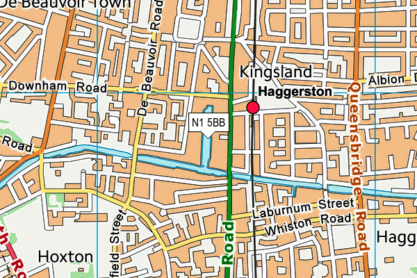 N1 5BB map - OS VectorMap District (Ordnance Survey)