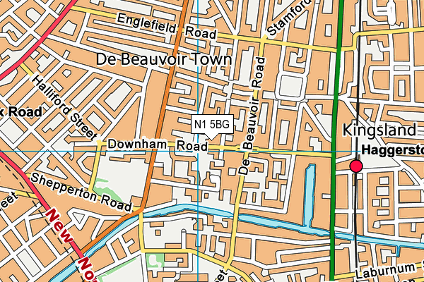 N1 5BG map - OS VectorMap District (Ordnance Survey)