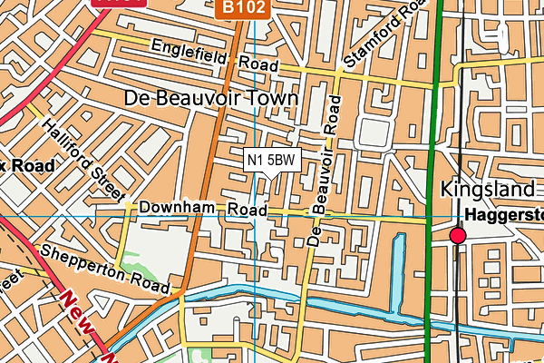 N1 5BW map - OS VectorMap District (Ordnance Survey)