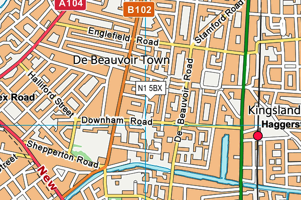 N1 5BX map - OS VectorMap District (Ordnance Survey)