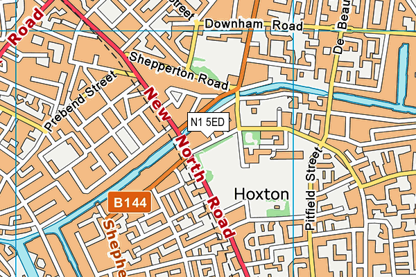 N1 5ED map - OS VectorMap District (Ordnance Survey)