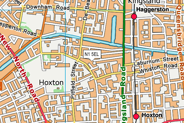 N1 5EL map - OS VectorMap District (Ordnance Survey)