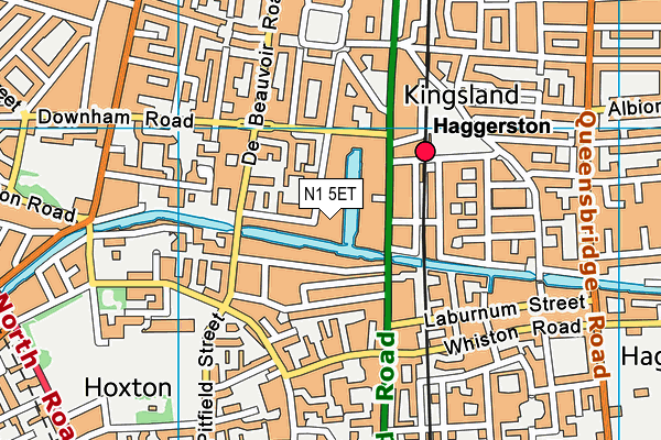 N1 5ET map - OS VectorMap District (Ordnance Survey)