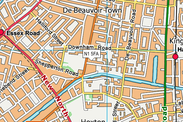 N1 5FA map - OS VectorMap District (Ordnance Survey)
