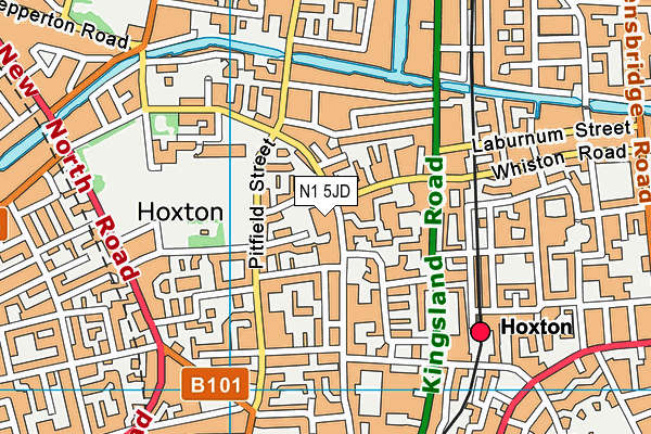 Hoxton Garden Primary map (N1 5JD) - OS VectorMap District (Ordnance Survey)