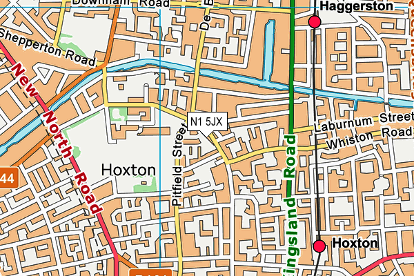 N1 5JX map - OS VectorMap District (Ordnance Survey)