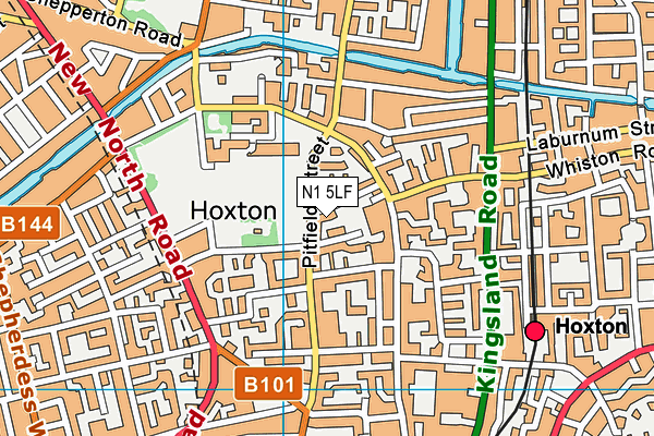 N1 5LF map - OS VectorMap District (Ordnance Survey)