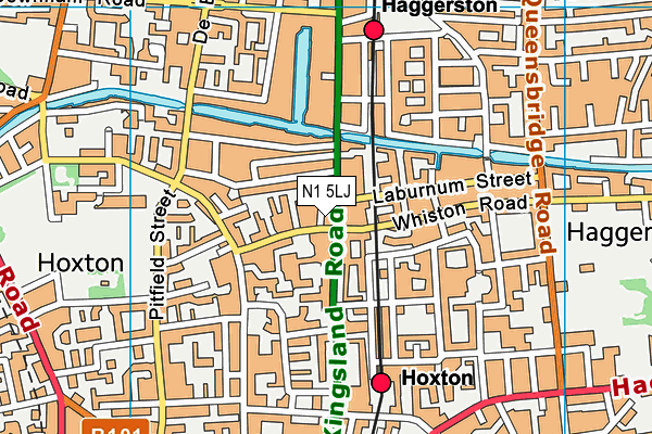 N1 5LJ map - OS VectorMap District (Ordnance Survey)