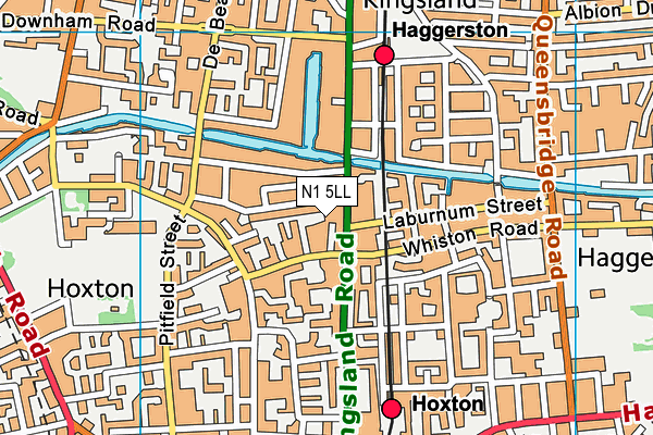 N1 5LL map - OS VectorMap District (Ordnance Survey)