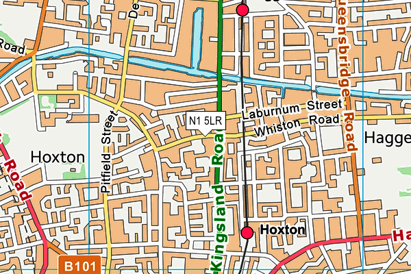 N1 5LR map - OS VectorMap District (Ordnance Survey)