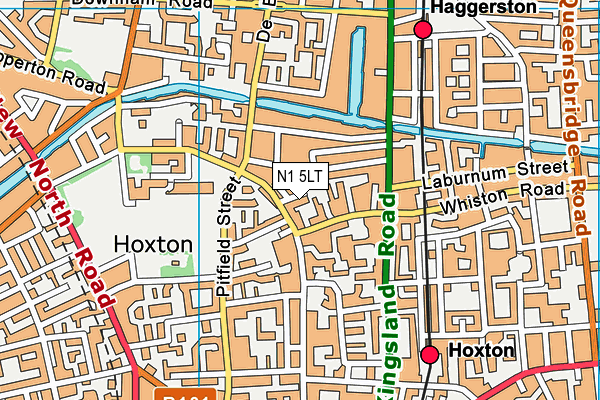 N1 5LT map - OS VectorMap District (Ordnance Survey)