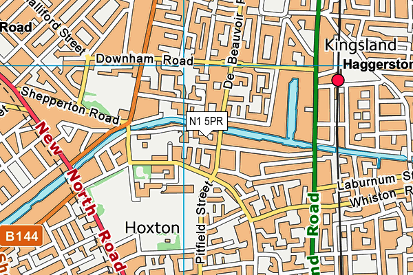 N1 5PR map - OS VectorMap District (Ordnance Survey)