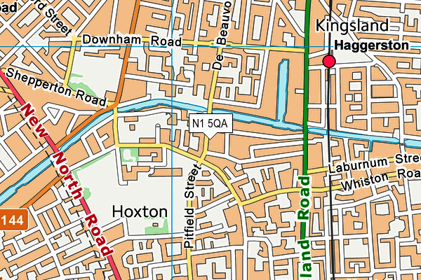 N1 5QA map - OS VectorMap District (Ordnance Survey)