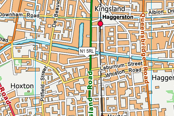 N1 5RL map - OS VectorMap District (Ordnance Survey)