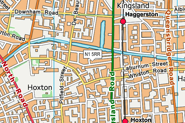 N1 5RR map - OS VectorMap District (Ordnance Survey)