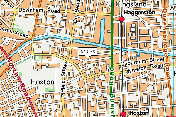 N1 5RX map - OS VectorMap District (Ordnance Survey)