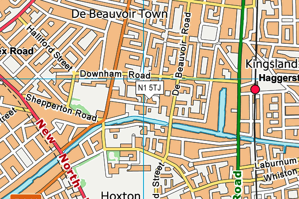 N1 5TJ map - OS VectorMap District (Ordnance Survey)