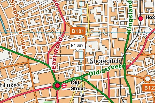 N1 6BY map - OS VectorMap District (Ordnance Survey)