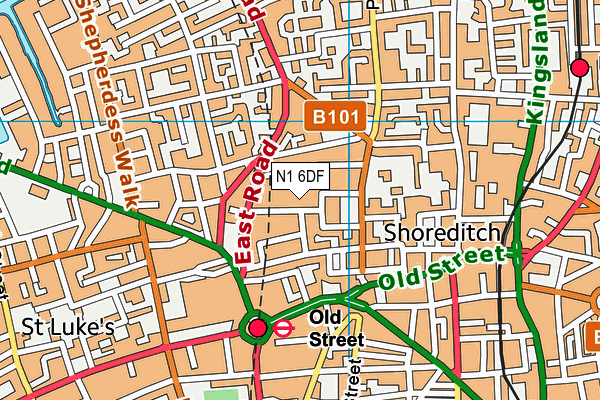 N1 6DF map - OS VectorMap District (Ordnance Survey)