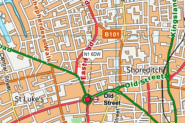 N1 6DW map - OS VectorMap District (Ordnance Survey)
