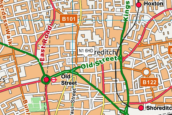 N1 6HD map - OS VectorMap District (Ordnance Survey)