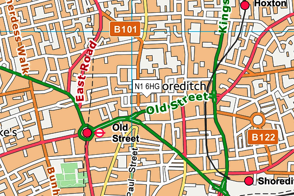 N1 6HG map - OS VectorMap District (Ordnance Survey)