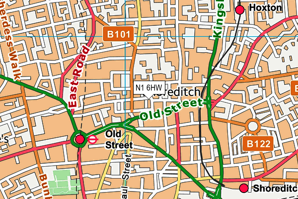 N1 6HW map - OS VectorMap District (Ordnance Survey)
