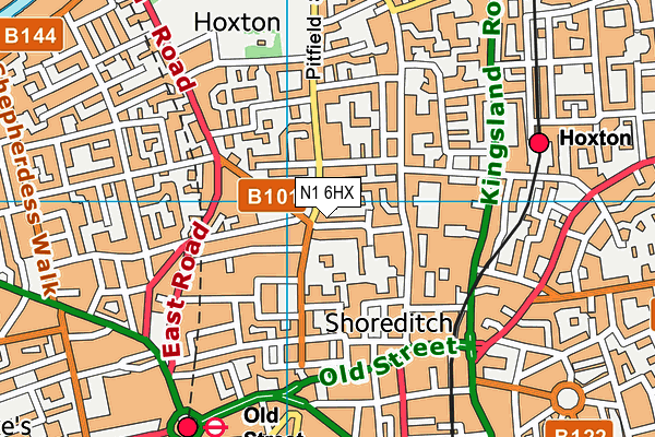 N1 6HX map - OS VectorMap District (Ordnance Survey)