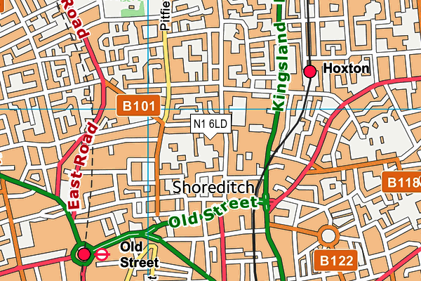 N1 6LD map - OS VectorMap District (Ordnance Survey)