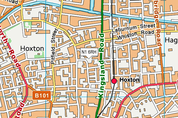 N1 6RH map - OS VectorMap District (Ordnance Survey)