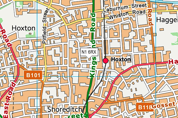 N1 6RX map - OS VectorMap District (Ordnance Survey)