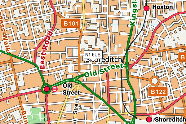 N1 6US map - OS VectorMap District (Ordnance Survey)