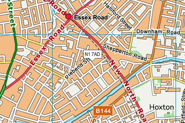 N1 7AD map - OS VectorMap District (Ordnance Survey)
